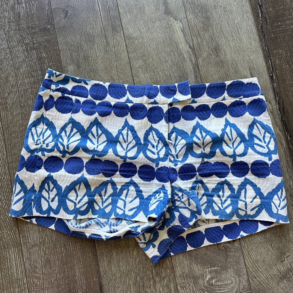 Blue and White Patterned Shorts